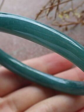57mm Certified Green Natural Grade A JADE Jadeite Circle Bangle Bracelet